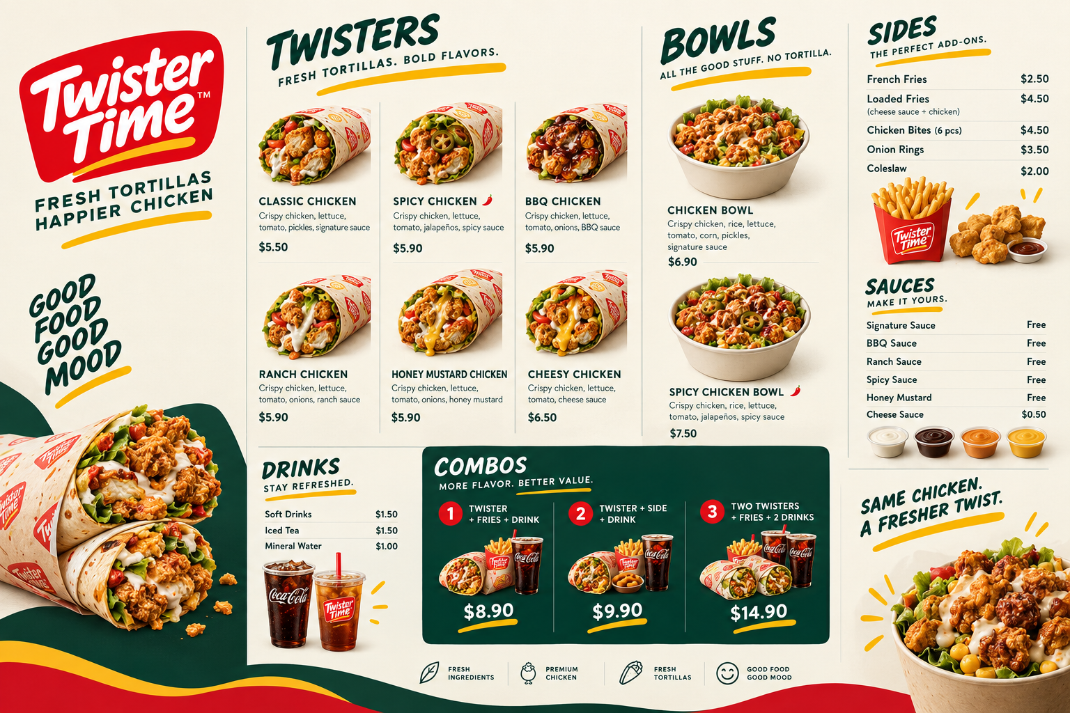 Twister Time menu board presentation